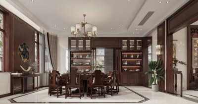 中式餐厅3D模型下载